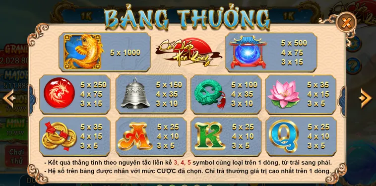 Slot Game Cá Chép Hoá Rồng Tại VaoBet Hành Trình Vượt Vũ Môn Săn Thưởng Tiền Tỷ