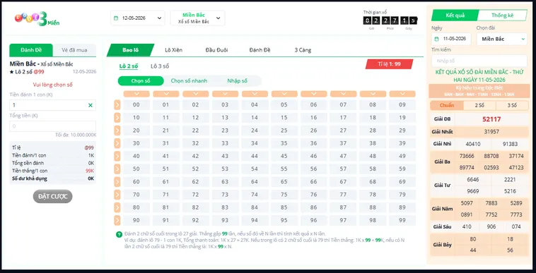 Khám Phá Lô Đề 3 Miền Tại VaoBet Giải Pháp Đầu Tư Số Học Truyền Thống Đỉnh Cao