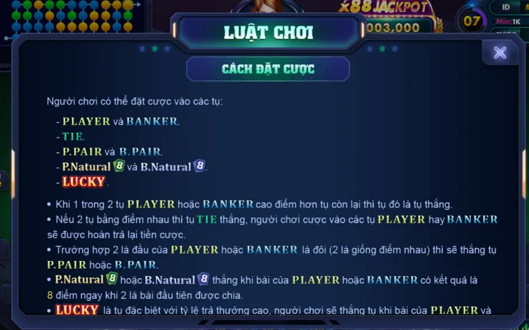 Nổ Hũ Baccarat Lucky 88 Tại VaoBet Quy Trình Chia Bài May Mắn Và Phân Tích Kỹ Thuật Săn Hũ Jackpot 88